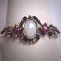 Antique Australian Opal Ruby Ring Victorian Georgian Style Wedding Engagement Band