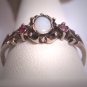 Antique Australian Opal Ruby Ring Victorian Georgian Style Wedding Engagement Band