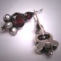 Vintage Seed Pearl Garnet Earrings Victorian Georgian Style