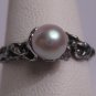 Antique Akoya Pearl Wedding Ring Vintage Modernist Retro Art Deco 50s