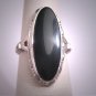 Antique Vintage Black Onyx Ring Art Deco Silver Estate 1920