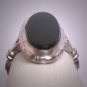Antique Vintage Black Onyx Ring Art Deco Silver Estate 1920