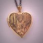 Antique Gold Locket Engraved Heart Vintage Victorian Shield Necklace
