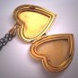Antique Gold Locket Engraved Heart Vintage Victorian Shield Necklace