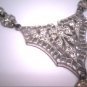 Antique Paste Lavaliere Necklace Vintage Art Deco 1920s Filigree