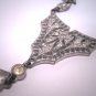 Antique Paste Lavaliere Necklace Vintage Art Deco 1920s Filigree