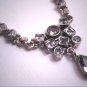 Vintage Rose de France Lavaliere Necklace Victorian Art Deco Silver