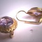 Vintage Georgian Victorian Revival Oval Rose de France Amethyst Earrings
