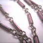 Antique Pink Enamel Czech Crystal Paste Necklace Lavaliere Pendant Vintage Art Deco 20s