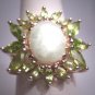 Stunning Vintage Peridot Jade Ring Retro Art Deco Gemstone Wedding