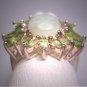 Stunning Vintage Peridot Jade Ring Retro Art Deco Gemstone Wedding