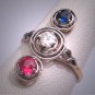 Antique Platinum Diamond Sapphire Ruby Wedding Ring Victorian Art Deco Engagement c.1900