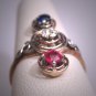 Antique Platinum Diamond Sapphire Ruby Wedding Ring Victorian Art Deco Engagement c.1900