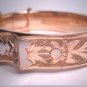 Antique Gold Bangle Buckle Bracelet Vintage Victorian Floral