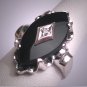 Antique Diamond Onyx Ring Vintage Art Deco White Gold