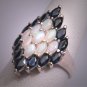 Vintage Australian Opal Sapphire Ring Estate Retro Deco