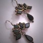 Antique Victorian Earrings Black Onyx 14K Yellow Gold Vintage Drop 1800s