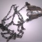 Antique Polychrome Enamel Butterfly Necklace Art Deco Vintage Sterling Silver 1920's