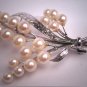 Substantial Antique Pearl Brooch Akoya Floral Pin Vintage 1930