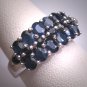 Vintage Blue Sapphire Ring Estate Gemstones Sterling Silver Band Wedding