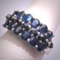 Vintage Blue Sapphire Ring Estate Gemstones Sterling Silver Band Wedding