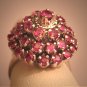 Antique Vintage Ruby Ring Cluster Retro Art Deco Wedding 1950