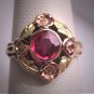 Antique Ruby Wedding Ring Multi Rose Gold Victorian - Art Deco c.1900 Floral