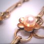 Antique Pearl Link Necklace Gold Japanese Akoya c.1930 Art Deco