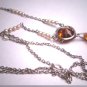 Antique Citrine Paste Seed Pearl Lavaliere Necklace Pendant Art Deco 1920