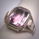 Antique Rose de France Amethyst Ring Victorian Art Deco Wedding c.1900