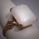 Antique Emerald Cut Sugarloaf Australian Opal Ring Victorian Art Deco Gold Wedding c.1920