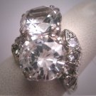 Antique Double White Sapphire Wedding Ring Vintage Art Deco Engagement 1930