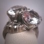 Antique Double White Sapphire Wedding Ring Vintage Art Deco Engagement 1930
