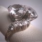 Antique Double White Sapphire Wedding Ring Vintage Art Deco Engagement 1930