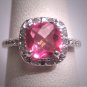 Vintage Pink Tourmaline Diamond Ring Art Deco Wedding Engagement