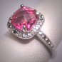 Vintage Pink Tourmaline Diamond Ring Art Deco Wedding Engagement