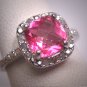 Vintage Pink Tourmaline Diamond Ring Art Deco Wedding Engagement