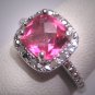 Vintage Pink Tourmaline Diamond Ring Art Deco Wedding Engagement