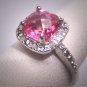 Vintage Pink Tourmaline Diamond Ring Art Deco Wedding Engagement