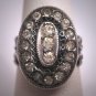 Antique Victorian French Paste Ring Wedding Ornate Silver c.1900
