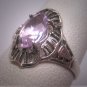 Antique Rose de France Amethyst Ring Vintage Victorian 1920 Art Deco