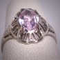 Antique Rose de France Amethyst Ring Vintage Victorian 1920 Art Deco