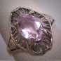 Antique Rose de France Amethyst Ring Vintage Victorian 1920 Art Deco