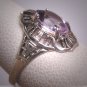 Antique Rose de France Amethyst Ring Vintage Victorian 1920 Art Deco