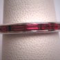 Antique Ruby Paste Wedding Band Ring Vintage Art Deco 7
