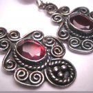 Vintage Garnet Earrings Victorian Georgian Style Long Drops