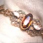 Antique Citrine Czech Bracelet Vintage Victorian Art Deco 1920 Enamel