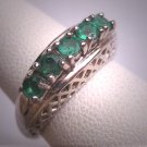 Vintage Emerald Wedding Ring Band Filigree Art Deco