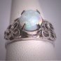 Vintage Australian Opal Ring Wedding Victorian Silver Ornate FiligreeSetting