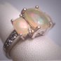 Vintage Tanzanite Opal Ring Estate Retro Art Deco Wedding